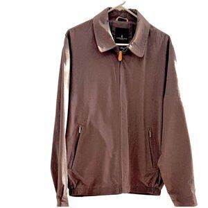 London Fog Mens Lightweight Brown Zip Front Jacket - Classic Windbreaker with Me
